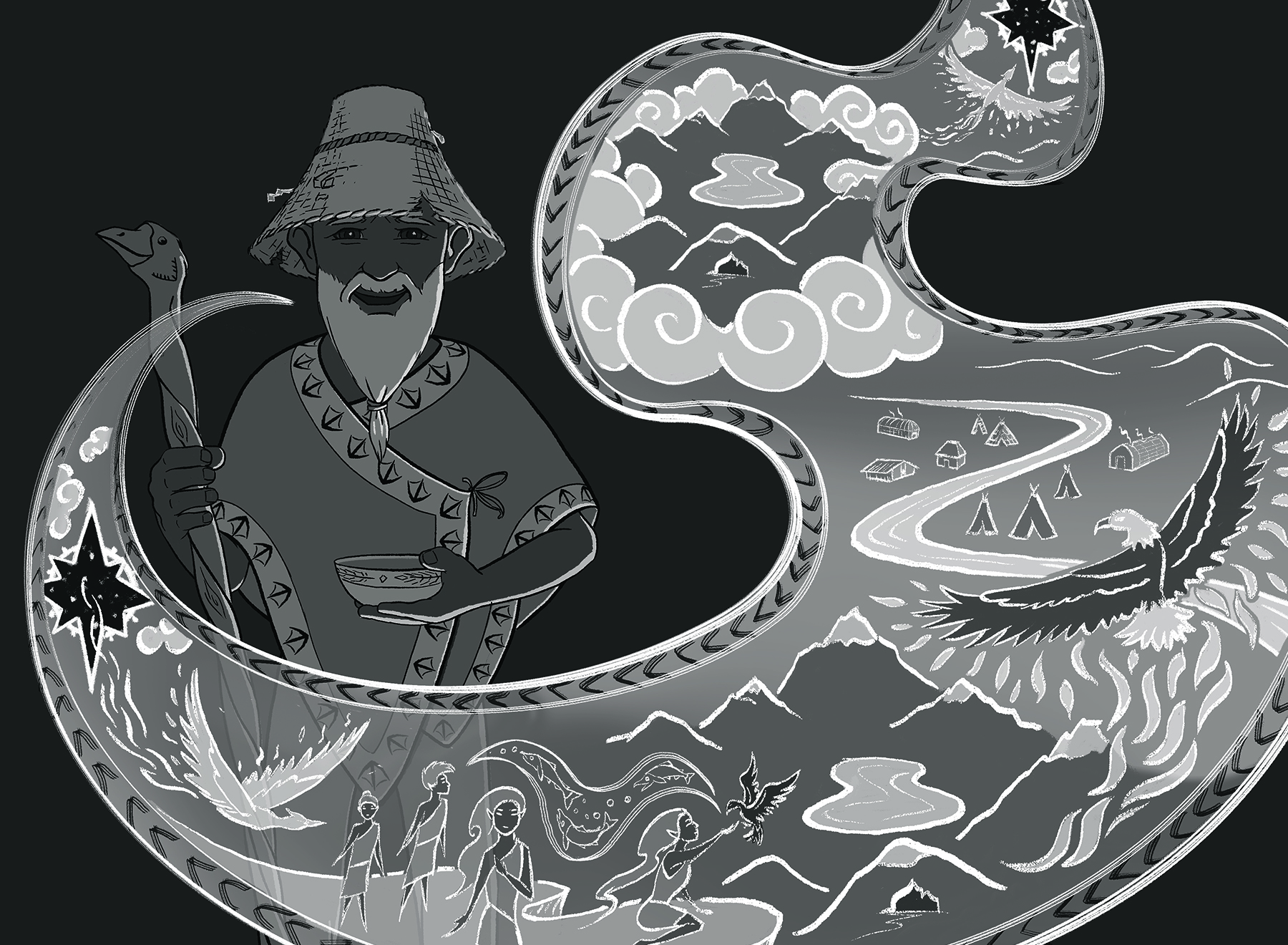 Old man telling a story